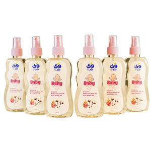 اسپری روغن بچه وی کر مدل روغن پنبه دانه و گل رز حجم 230 میلی لیتر مجموعه 6 عددی