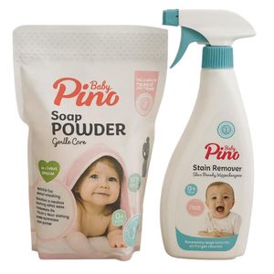 اسپری لکه بر لباس به همراه پودر صابون دستی مدل baby4 وزن 1300 گرم مجموعه 2 عددی