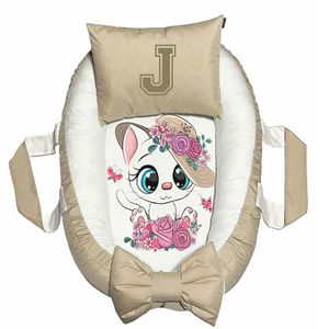تشک غلت گیر نوزاد پادآفرین مدل گربه طرح حرف j
