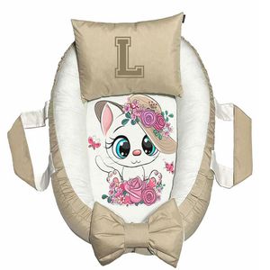 تشک غلت گیر نوزاد پادآفرین مدل گربه طرح حرف l