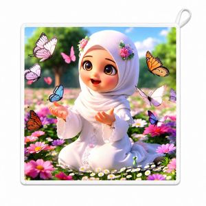 حوله دست و صورت نوزاد مدل دخترک 4 طرح دستمال سایز 31×31 سانتی متر