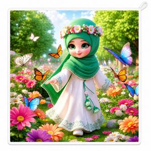 حوله دست و صورت نوزاد مدل کودک طرح دستمال سایز 31×31 سانتی متر