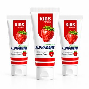 خمیردندان کودک آلفادنت مدل n g strawberry حجم 50 میلی لیتر مجموعه 3 عددی