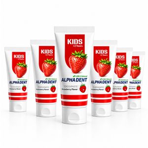 خمیردندان کودک آلفادنت مدل n g strawberry حجم 50 میلی لیتر مجموعه 6 عددی