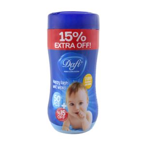 دستمال مرطوب دافی مدل nappy rash بسته 50 عددی