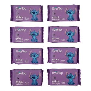 دستمال مرطوب کودک اورتاپ مدل stitch mini بسته 8 عددی