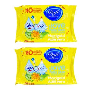 دستمال مرطوب کودک دافی مدل i love my skin مجموعه 2 عددی