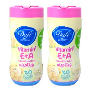 دستمال مرطوب کودک دافی مدل vit4 مجموعه 2 عددی