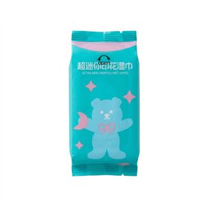 دستمال مرطوب کودک طرح جیبی مدل خرس بسته 8 عددی