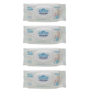 دستمال مرطوب کودک مای بیبی مدل sensitive بسته 4 عددی