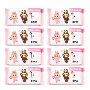 دستمال مرطوب کودک مدل mini wipes مجموعه 8 عددی