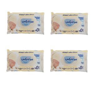 دستمال مرطوب کودک مولفیکس مدل ایزوتونیک بسته 4 عددی
