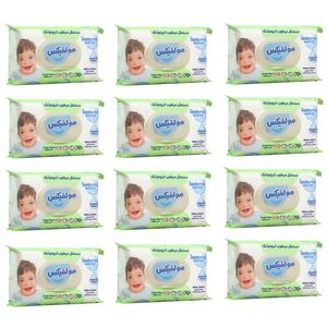 دستمال مرطوب کودک مولفیکس مدل ایزوتونیک بسته 70 عددی مجموعه 12 عددی