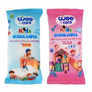 دستمال مرطوب کودک وی کر مدل happy girls school boys بسته 2 عددی