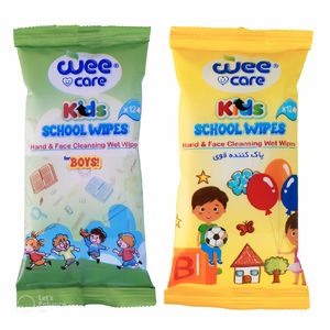 دستمال مرطوب کودک وی کر مدل جیبی happy boys school wipes بسته دو عددی