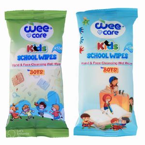 دستمال مرطوب کودک وی کر مدل جیبی school boys happy boys بسته دو عددی