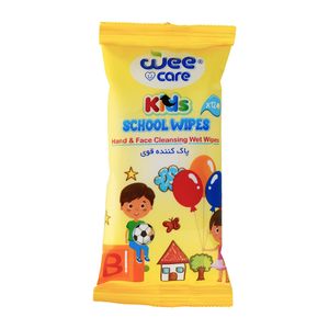 دستمال مرطوب کودک وی کر مدل جیبی school wipes بسته 12 عددی