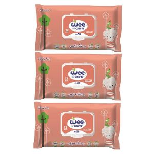 دستمال مرطوب کودک وی کر مدل عصاره جوانه گندم و روغن بادام 3 بسته 72 عددی