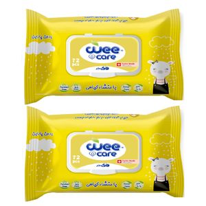 دستمال مرطوب کودک وی کر مدل عصاره عسل و روغن آرگان 2 بسته 72 عددی