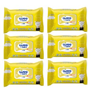 دستمال مرطوب کودک وی کر مدل عصاره عسل و روغن آرگان 6 بسته 72 عددی