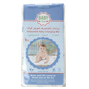 زیرانداز تعویض یکبار مصرف بیبی کلین مدل animals بسته 5 عددی