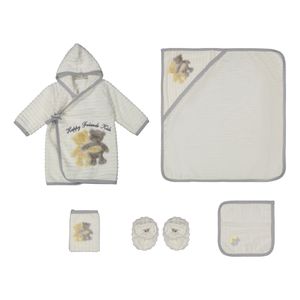 ست حوله کودک و نوزاد مادرکر طرح خرس سایز 75x75 سانتی‌متر مجموعه 5 عددی