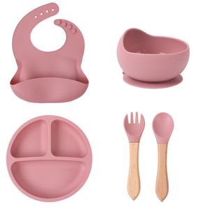 ست ظرف غذا خوری 5 تکه کودک مدل silicone