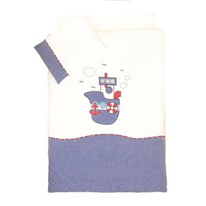 سرویس 4 تکه خواب نوزادی نیلی مدل ship