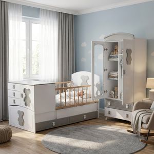 سرویس تخت و کمد کودک و نوزاد مدل تدی