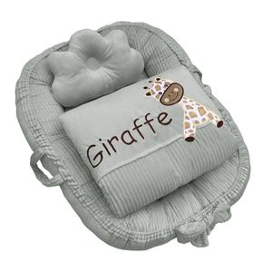 سرویس تشک گارددار ۳ تکه پینک بلو طرح زرافه طوسی