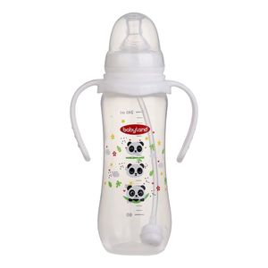 شیشه شیر بیبی لند مدل کلاسیک فندقی دسته دار کد 05555 pp گنجایش 240 میلی لیتر