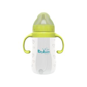 شیشه شیر تمام سیلیکون دکتر جین مدل b02 دسته دار نی دار ظرفیت 240 میلی لیتر