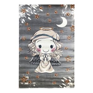فرش ماشینی آرمانی طرح اتاق کودک کد 603 زمینه نقره ای