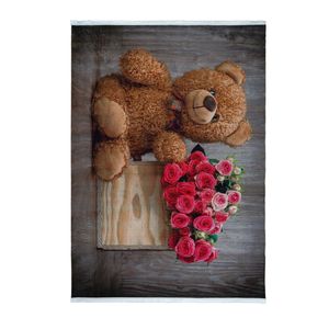 فرش ماشینی محتشم طرح کودک مدل خرس مهربون کد 100238