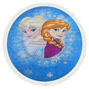 فرش ماشینی مدل اتاق کودک ترمزدار گرد طرح elsa