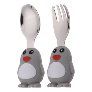 قاشق و چنگال کودک مدل penguin بسته 2 عددی