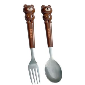 قاشق و چنگال کودک مدل فرند تدی