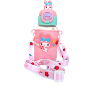 قمقمه کودک طرح my melody با بند طرح توت فرنگی کد vt5297 گنجایش 0.55 لیتر