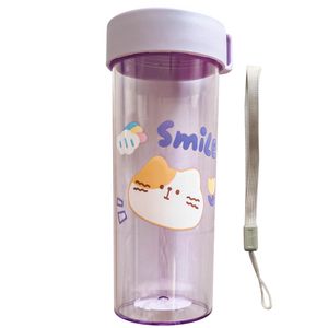 قمقمه کودک طرح فانتزی گربه مدل بنددار xiudou cat گنجایش 0.4 لیتر