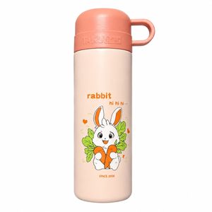 قمقمه کودک مدل خرگوش rabbit دوحالته نی‌دار درب فنجانی گنجایش 0.5 لیتر