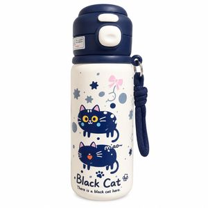 قمقمه کودک مدل گربه black cat دوحالته نی دار و آسان نوش soosoo50 حجم 0.50 میلی لیتر