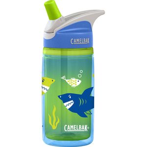 قمقمه کودک کمل بک مدل eddy kids insulated blue sharks ظرفیت 0.4 لیتر