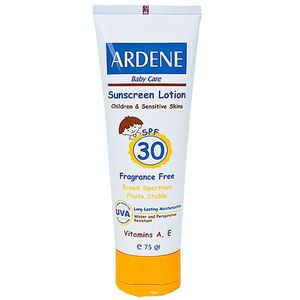 لوسیون ضد آفتاب کودک آردن سری baby care spf30 مقدار 75 گرم