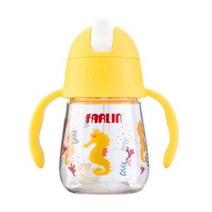 لیوان آبمیوه خوری کودک فارلین مدل نی دار سوپاپ دار کد ag 10024
