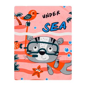 ملحفه میکرو کودک آدنو مدل lovely cat کد mc16 سایز 100x150 سانتی متر