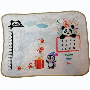 پتو نوزاد طرح ماهگرد پاندا سایز 100 × 150 سانتی متر