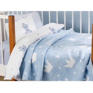 پتوی کودک انگلیش هوم مدل mini crown mavi سایز 120x100 سانتی متر
