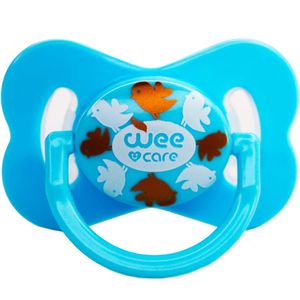 پستانک ارتودنسی وی کر مدل دربدار دسته دار مات چاپدار پروانه ای سایز 6 12 ماه کد p125