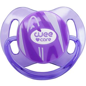 پستانک ارتودنسی وی کر مدل دربدار شفاف دسته دار  comfort سایز 0 3 ماه کد p144
