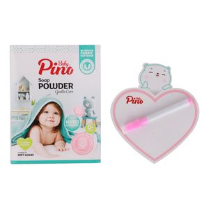 پودر صابون کودک و نوزاد پینو بیبی مدل gentle care وزن 400 گرم به همراه ماژیک و تخته وایت‌ برد پینو بیبی